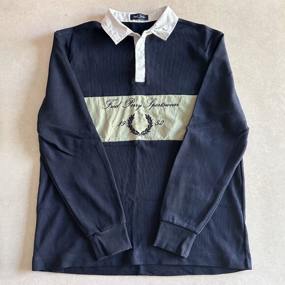 Fred Perry Embroidered Panel Rugby Polo Shirt ASO True Beauty Lee Su-Ho - Picture 7 of 12